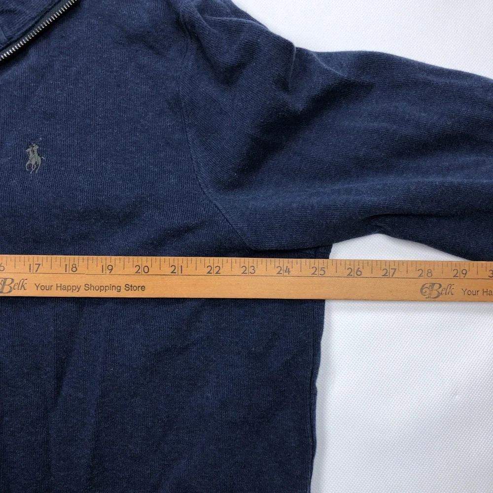 Polo Ralph Lauren Estate Rib Quarter Zip Pullover Navy Blue Mens XL Sweater
